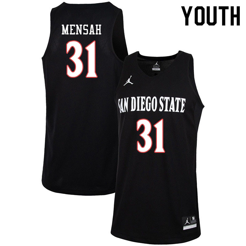 Jordan Brand Youth #31 Nathan Mensah San Diego State Aztecs College Basketball Jerseys-Black